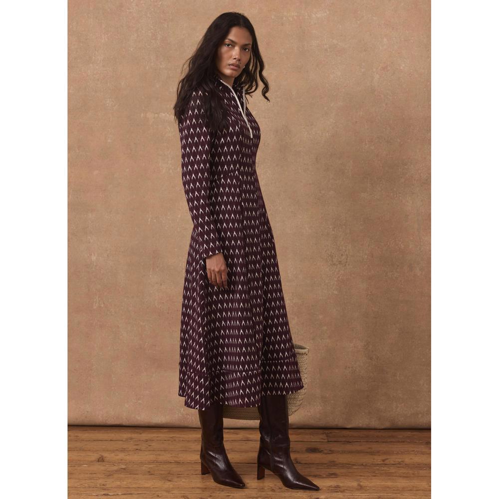 Mint Velvet Jacquard Midi Dress